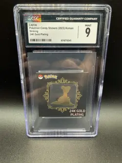2023 POKEMON 24K GOLD PLATING CANDY STICKER LAPRAS CGC 9 MINT - Image 1