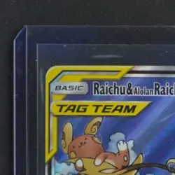 2019 POKEMON SUN & MOON UNIFIED MINDS #221/236 RAICHU & ALOLAN RAICHU TAG TEAM - Image 3