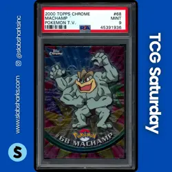 2000 TOPPS CHROME POKEMON T.V. SERIES #68 MACHAMP FOIL PSA 9 - Image 1