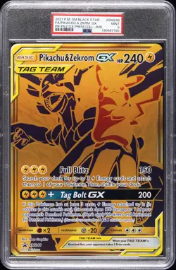 2021 POKEMON SM BLACK STAR JUMBO PROMO #SM248 FULL ART/PIKACHU & ZEKROM GX PSA 9 - Image 1