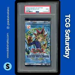 2002 YU-GI-OH! LEGEND OF BLUE-EYES 1ST EDITION SEALED BOOSTER HOBBY PACK PSA 9 - Image 1