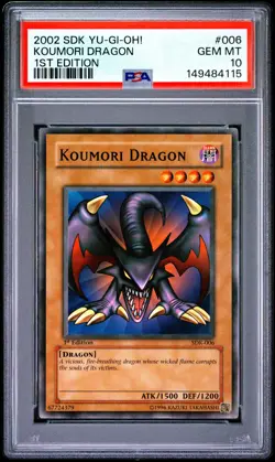 2002 YU-GI-OH! STARTER DECK: KAIBA 1ST EDITION #006 KOUMORI DRAGON PSA 10 - Image 1