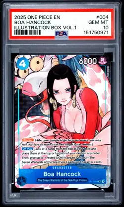 2025 ONE PIECE PROMOS ILLUSTRATION BOX VOL.1 #004 BOA HANCOCK PSA 10 - Image 1