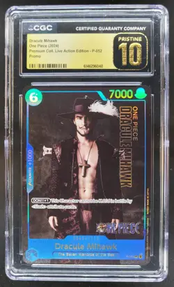 2024 ONE PIECE DRACULE MIHAWK LIVE ACTION PROMO P-052 CGC 10 PRISTINE H PT - Image 1