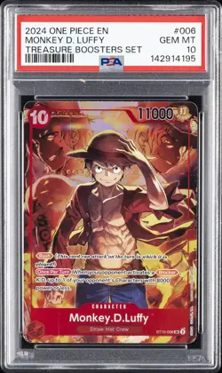 2024 ONE PIECE PROMOS TREASURE BOOSTERS SET #006 MONKEY D. LUFFY PSA 10 - Image 1
