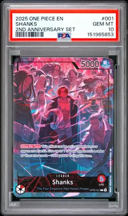 2025 ONE PIECE ENGLISH VERSION 2ND ANNIVERSARY SET #001 SHANKS PSA 10 - Image 1