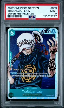 2022 ONE PIECE STARTER DECK ST02-WORST GENERATION #009 TRAFALGAR LAW PSA 9 - Image 1