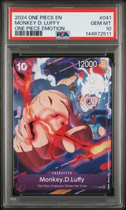 2024 ONE PIECE PROMOS ONE PIECE EMOTION #041 MONKEY D. LUFFY PSA 10 - Image 1