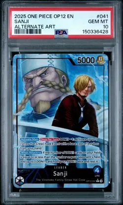 2025 ONE PIECE OP12-LEGACY OF THE MASTER ALTERNATE ART #041 SANJI PSA 10 - Image 1