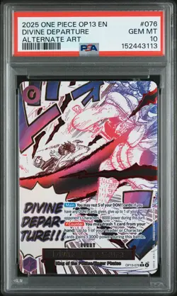 2025 ONE PIECE OP13-CARRYING ON HIS WILL ALTERNATE ART DIVINE DEPARTURE PSA 10 - Image 1