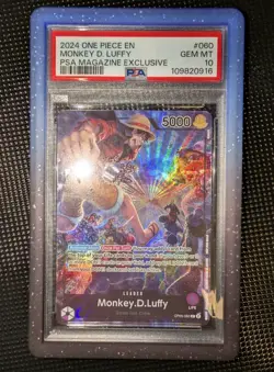 2024 ONE PIECE PROMOS PSA MAGAZINE EXCLUSIVE #060 MONKEY D. LUFFY PSA 10 - Image 1