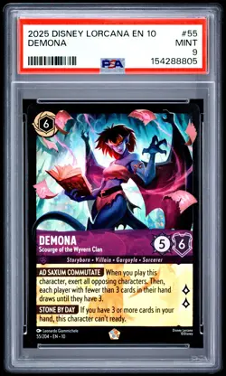 2025 DISNEY LORCANA EN 10 #55 DEMONA - SCOURGE OF THE WYVERN CLAN PSA 9 - Image 1