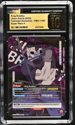 Union Arena GRADED King Bradley 093 FMA SR⭐ PRISTINE BLACK LABEL 10 CGC ENGLISH - Image 1
