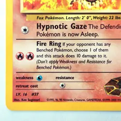 Brock's Vulpix 37/132 Pokemon TCG Gym Challenge NM Vintage 2000 Card - Image 5