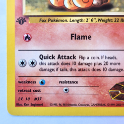 Brock's Vulpix 73/132 Pokemon TCG 1st Edition Gym Heroes NM Vintage 2000 Card - Image 5