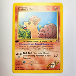Blaine's Vulpix 65/132 Pokemon TCG 1st Edition Gym Heroes NM Vintage 2000 Card - Image 2