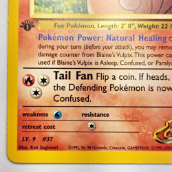 Blaine's Vulpix 65/132 Pokemon TCG 1st Edition Gym Heroes NM Vintage 2000 Card - Image 5