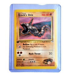 Brock’s Onix 69/132 Pokemon TCG 1st Edition Gym Heroes NM Vintage 2000 Card - Image 1