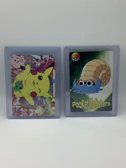 (2 cards) Vintage Pocket Monster Holo Vending cards Ash Jessie Pikachu Meowth - Image 4
