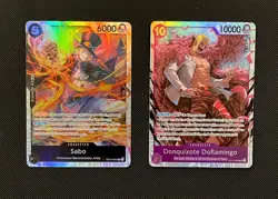 Sabo & Donquixote Doflamingo - One Piece CCG - 2 Card Lot (Super Rare Holo) - Image 1
