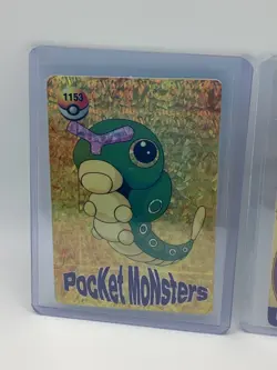 (2 cards) Vintage Pocket Monster Caterpie & Jigglypuff Vending Holo foil cards - Image 2