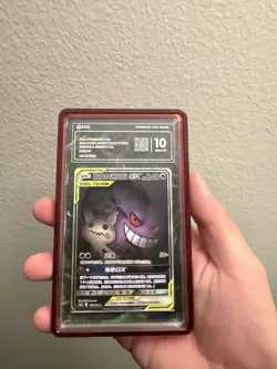 Gengar & Mimikyu GX SR CSM2bC-163/150 Pokemon Card Chinese-PCG 10 ⚠WHITE SPECKS - Image 1