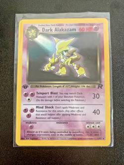 Dark Alakazam 1st Edition Holo 1/82 Team Rocket Pokemon Card LP Vintage WOTC - Image 1