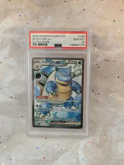 Pokemon TCG Blastoise EX Holo Ultra Rare Card Scarlet VIOLET-151, 184/165 PSA 10 - Image 1