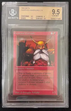 Magic: The Gathering Dwarven Warriors Beta 1993 BGS 9.5 Graded Creature Card - Image 1