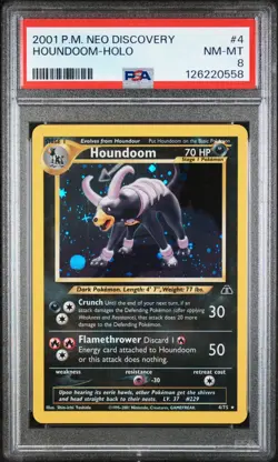 PSA 8 NM-MT Houndoom Neo Discovery Holo Rare Pokemon Card 4/75 - Image 1