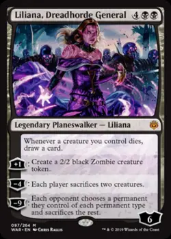 MTG English Liliana, Dreadhorde General NM Normal War of the Spark - Image 1