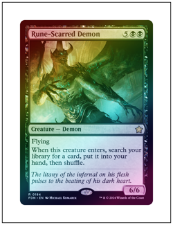 1x Rune-Scarred Demon, Foil, Magic the Gathering MTG NM - Image 1