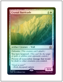 1x Crystal Barricade, Foil, Magic the Gathering MTG NM - Image 1