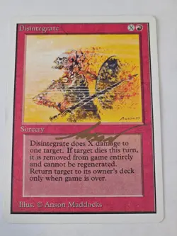 MTG - Disintegrate - AUTOGRAPH Anson Maddocks - NM - Unlimited Edition - Image 1