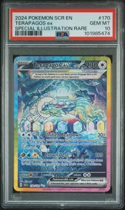 2024 POKEMON SCR EN-STELLAR CROWN SPECIAL ILLUSTRATION RARE TERAPAGOS EX PSA 10 - Image 1