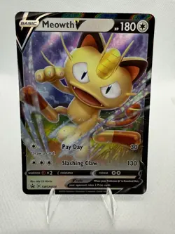 Pokemon Meowth V SWSH Promo Full Art Holo SWSH004 180 HP Eng 2020 - Image 1