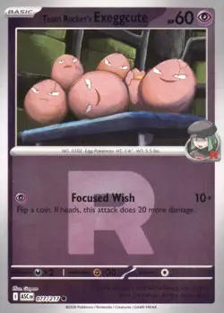 TEAM ROCKET'S EXEGGCUTE 077/217 ASCENDED HEROES POKEMON REVERSE HOLO NM/M - Image 1