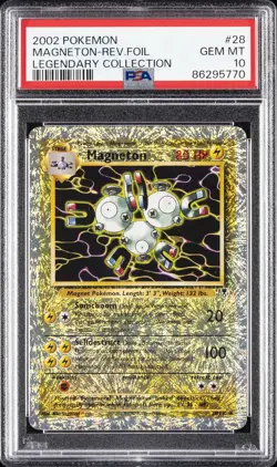 2002 POKEMON LEGENDARY COLLECTION #28 MAGNETON-REVERSE FOIL PSA 10 - Image 1