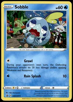 Sobble SWSH073 Holo Promo Sword & Shield Promo Pokemon Holo NM Galaxy Swirl - Image 1