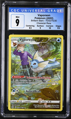Pokemon TCG Vaporeon Brilliant Stars Tg02/Tg30 Holo Secret Rare - CGC 9 - Image 1