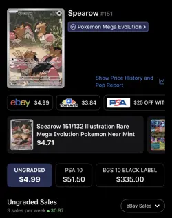 Spearow Full Art, Pokemon Near Mint, Mega Evolution, Illustration Rare, 151/132 - Image 5