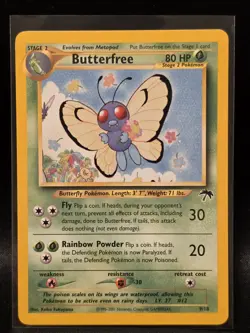 Pokemon Butterfree 9/18 2001 Stage 2 Southern Islands LP VINTAGE - Image 1