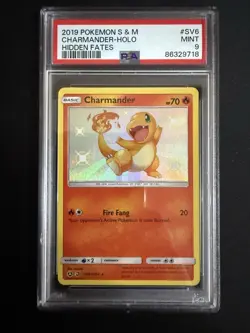 Pokemon 2019 Charmander SV6/SV94 Hidden Fates Shiny Vault Holo PSA 9 - Image 1