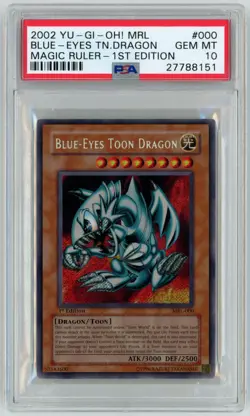 2002 1ST EDITION BLUE-EYES TOON DRAGON PSA 10 MRL-000 MAGIC RULER YUGIOH! - Image 1