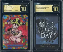 Monkey D. Luffy P-110 & DON Card SET PRISTINE 2025 One Piece Day 25 JPN CGC 10 - Image 1