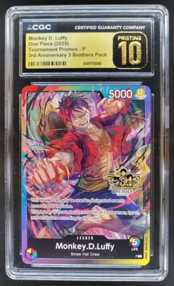 2025 ONE PIECE MONKEY D. LUFFY PROMO 3RD ANNIVERSARY CGC 10 PRISTINE H PT - Image 1