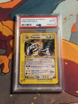 PSA 8 Crystal Kabutops HOLO 2003 Skyridge Pokemon Card NM 150/144 SWIRL 🌀 - Image 1