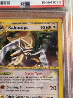 PSA 8 Crystal Kabutops HOLO 2003 Skyridge Pokemon Card NM 150/144 SWIRL 🌀 - Image 3