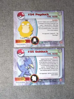 Pokemon Topps Cards Psyduck & Golduck #54 #55 Regular Holo HP - Image 4