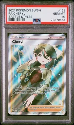 PSA 10 Cheryl 159/163 SWSH Battle Styles Trainer Holo Full Art Pokemon Card - Image 1